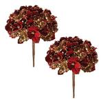 Melrose International 29.5in Red and Gold Hydrangea Stem (Set of 2) - Thumbnail 3 of 3