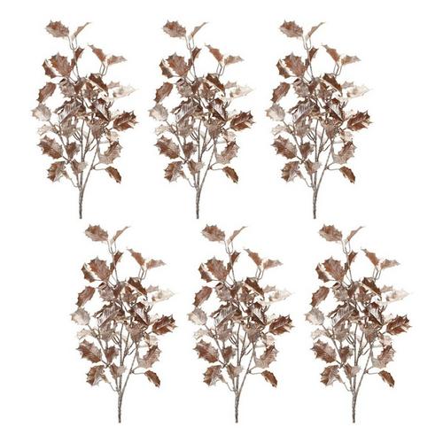 Melrose International 24in Plastic Holly Leaf Spray (Set of 6) - Primary Image