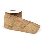 Melrose International Brown Gold Wired Polyester Ribbon (Set of 2) - Thumbnail 3 of 3