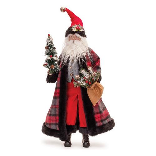 Melrose International Polyester/Resin Santa w/Tree - Primary Image