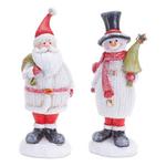 Melrose International 6.5in Resin Santa and Snowman Figurine (Set of 6) - Thumbnail 1 of 2