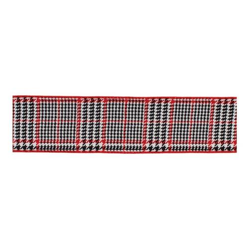 Melrose International Black, Red and White Plaid Wired Cotton Ribbon - Primary Image