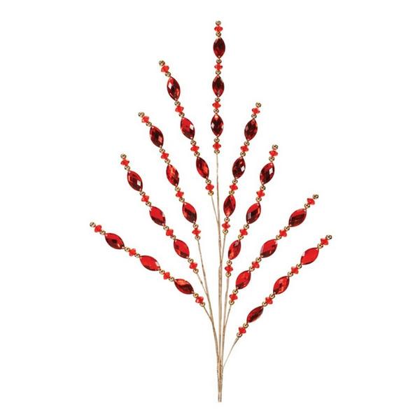 Melrose International 33.5in Plastic Red Bead Spray (Set of 2)