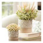 Melrose International Ceramic Floral Planter (Set of 2) - Thumbnail 4 of 4