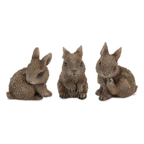 Melrose International Mini Garden Bunny Rabbit Figurine (Set of 3) - Primary Image