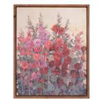 Melrose International Framed Hollyhock Floral Canvas Art 29"H - Thumbnail 1 of 3