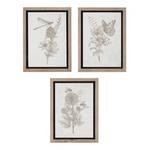 Melrose International Framed Floral Insect Print (Set of 3) - Thumbnail 2 of 6