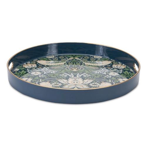 Melrose International Round William Morris Tray 13.5"D - Primary Image