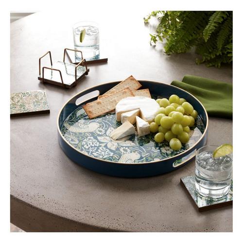 Melrose International Round William Morris Tray 13.5"D - Primary Image