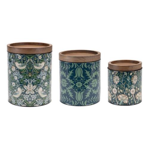 Melrose International Round William Morris Canister (Set of 3) - Primary Image