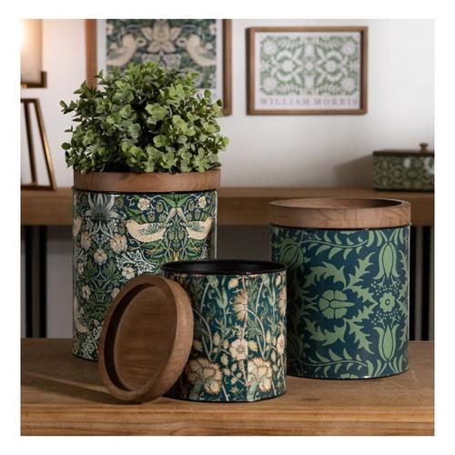Melrose International Round William Morris Canister (Set of 3) - Primary Image