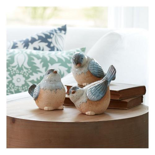 Melrose International Ceramic Bird Figurines with Unglazed Accents (Set of 3) - Primary Image