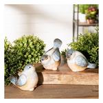Melrose International Ceramic Bird Figurines with Unglazed Accents (Set of 3) - Thumbnail 3 of 3