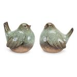 Melrose International Ceramic Bird Figurines with Unglazed Accents (Set of 4) - Thumbnail 1 of 4