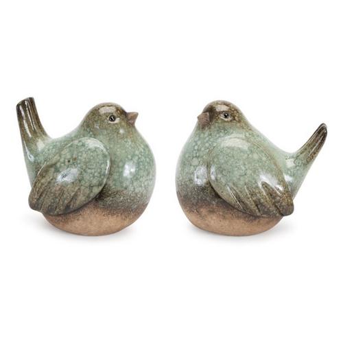 Melrose International Ceramic Bird Figurines with Unglazed Accents (Set of 4) - Primary Image
