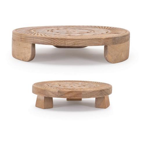 Melrose International Mandala Wood Riser Tray (Set of 2) - Primary Image