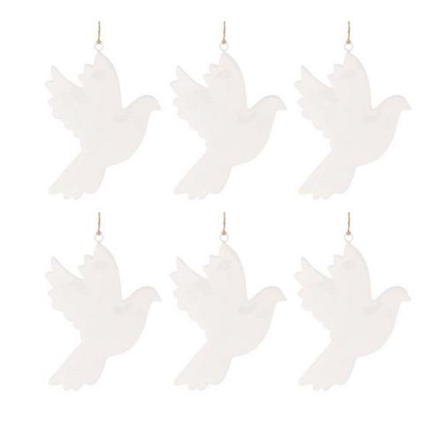 Melrose International Metal Dove Bird Ornament (Set of 6) - Primary Image