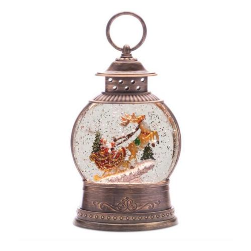 Melrose International LED Santa in Sleigh Snow Globe 9"H - Primary Image