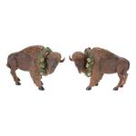 Melrose International Winter Bison Figurine (Set of 2) - Thumbnail 1 of 2