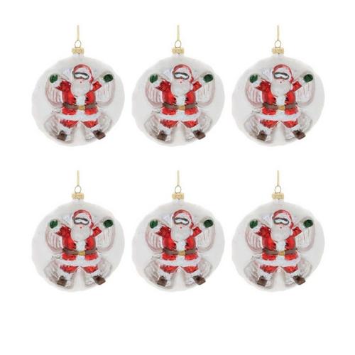 Melrose International Santa Snow Angel Ball Ornament (Set of 6) - Primary Image