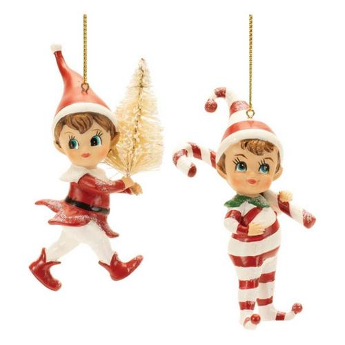Melrose International Santa's Jolly Elf Ornament (Set of 12) - Primary Image