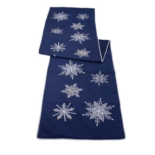 Melrose International Embroidered Snowflake Table Runner 72"L - Primary Image