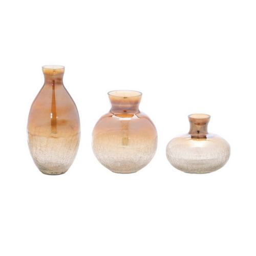 Melrose International Crackled Glass Bud Vase (Set of 3) - Primary Image
