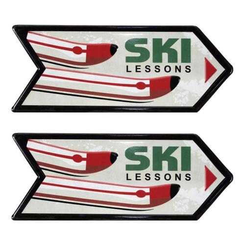 Melrose International Metal Ski Lessons Sign (Set of 2) - Primary Image