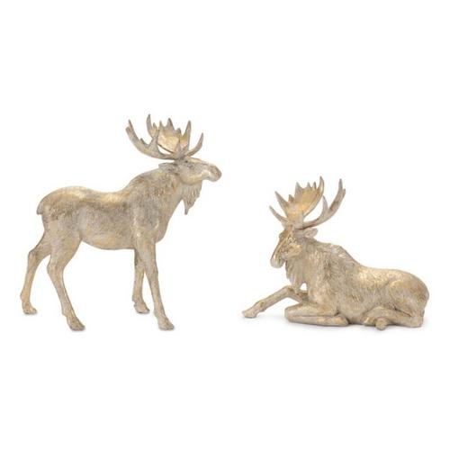 Melrose International Winter Moose Figurine (Set of 2) - Primary Image
