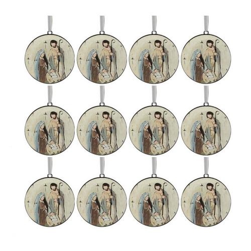 Melrose International Holy Family Disc Ornament (Set of 12) - Primary Image