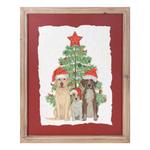 Melrose International Framed Holiday Dogs and Christmas Tree Print 15"H - Thumbnail 1 of 3
