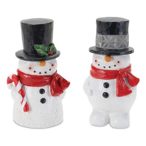 Melrose International Winter Snowman Figurine (Set of 2) - Primary Image