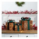 Melrose International LED Woven Packages with Bow Arrangement (Set of 3) - Thumbnail 2 of 2
