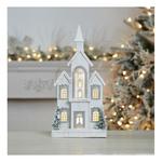 Melrose International LED Flocked Wooden Church 22"H - Thumbnail 2 of 2