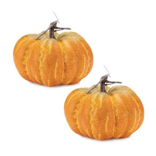 Melrose International 10in Foam Pumpkin Dcor (Set of 2) - Primary Image