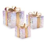 Melrose International LED Woven Packages with Bow (Set of 3) - Thumbnail 1 of 3