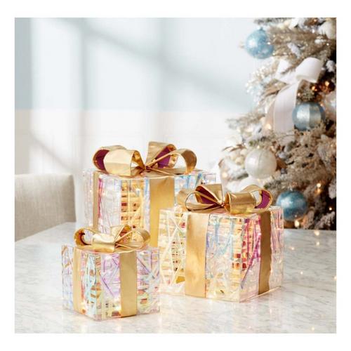 Melrose International LED Woven Packages with Bow (Set of 3) - Primary Image