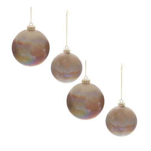 Melrose International Iridescent Glass Brown Iridescent Ball Ornament (Set of 12) - Primary Image