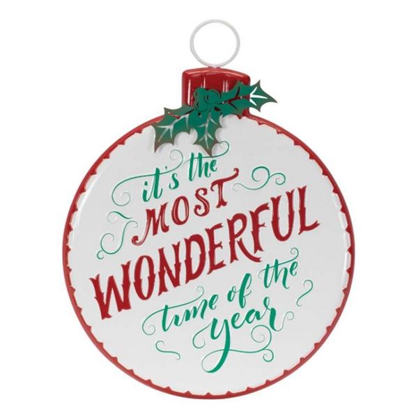 Melrose International Metal Holiday Sentiment Ornament Sign 16"H