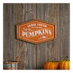 Melrose International Framed Metal Farm Fresh Pumpkins Sign 19.5"L - Thumbnail 2 of 2
