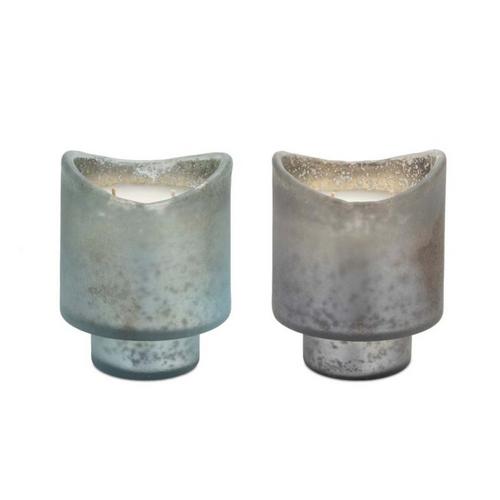 Melrose International Red Currant Scented Soy with Frosted Glass Holder (Set of 2) Jar Candle - Primary Image