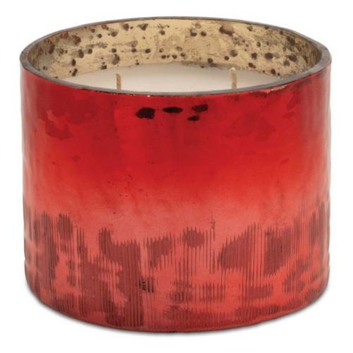 Melrose International Cranberry Woods Scented Soy with Etched Glass Holder 4"D Jar Candle - Primary Image