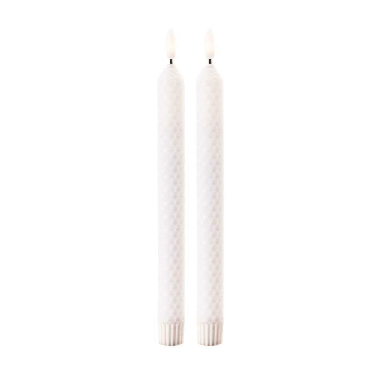 Melrose International FIA Wick White Textured Taper Candle - Thumbnail 2