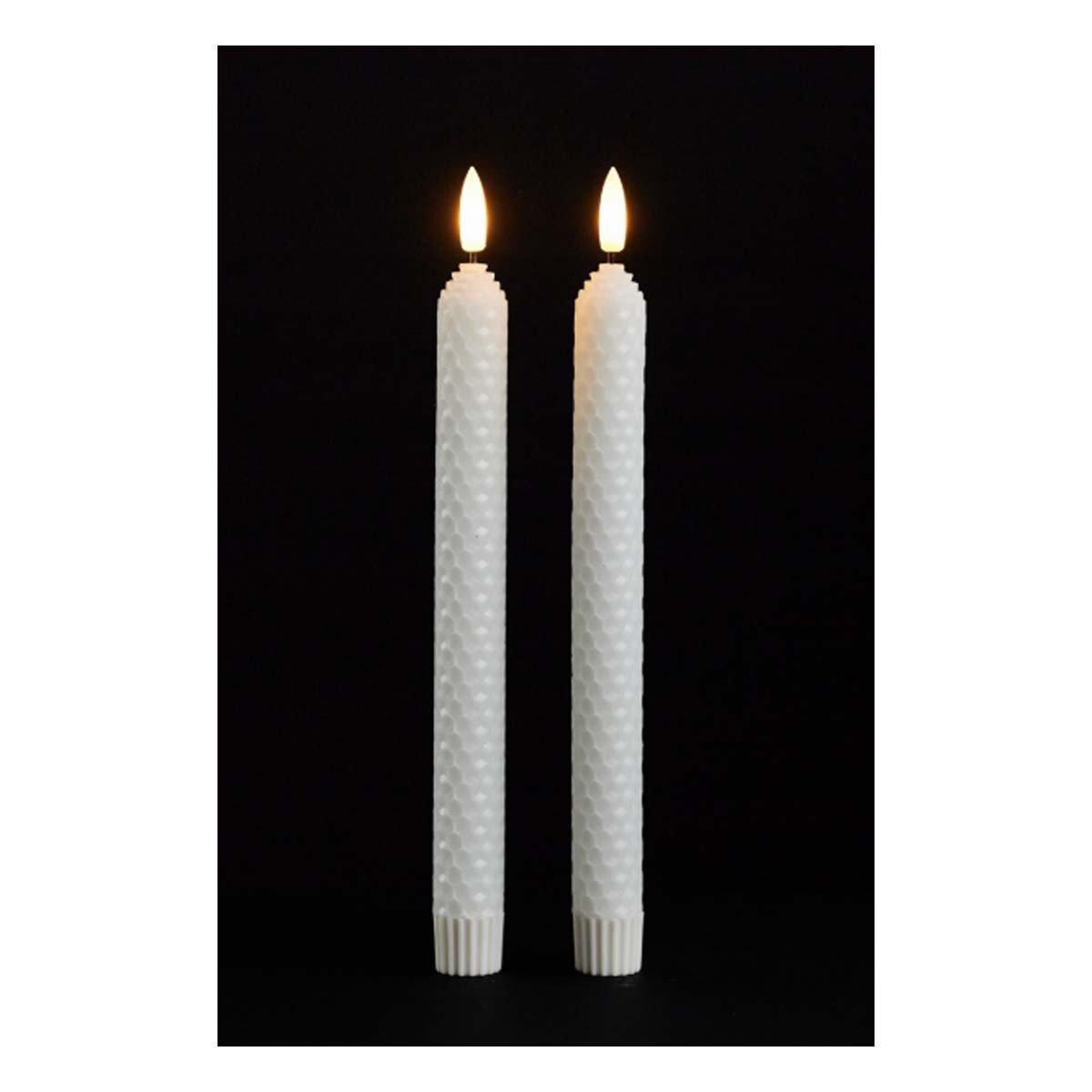 Melrose International FIA Wick White Textured Taper Candle