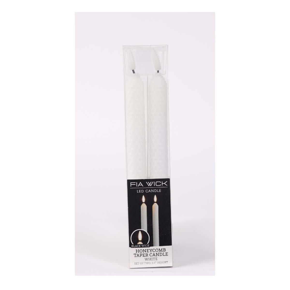 Melrose International FIA Wick White Textured Taper Candle - Thumbnail 5