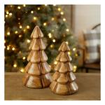 Melrose International Modern Wood Pine Tree (Set of 2) - Thumbnail 2 of 2