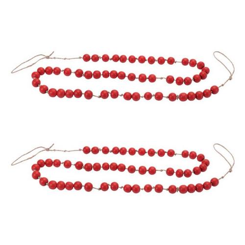Melrose International Wood Beaded String Garland (Set of 2) - Primary Image