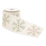 Melrose International Jeweled Snowflake Wired Ribbon 4" x 5 Yds. - Thumbnail 2 of 2