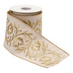 Melrose International Ornate Embroidered Leaves Wired Ribbon 4" x 5 Yds. - Thumbnail 2 of 2