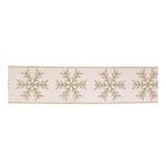 Melrose International Glittered Snowflake Wired Ribbon 4" x 5 Yds. - Thumbnail 1 of 2